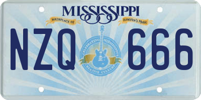 MS license plate NZQ666