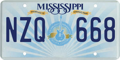 MS license plate NZQ668