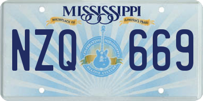MS license plate NZQ669