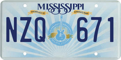 MS license plate NZQ671