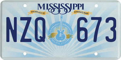 MS license plate NZQ673
