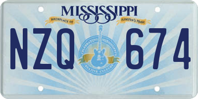 MS license plate NZQ674