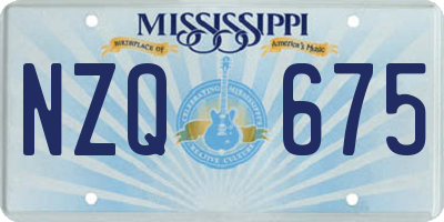MS license plate NZQ675