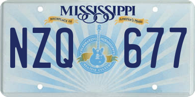 MS license plate NZQ677
