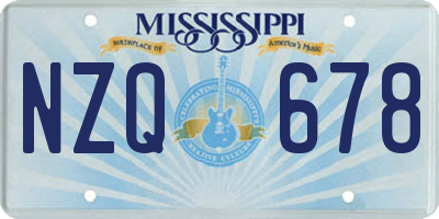 MS license plate NZQ678