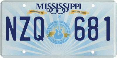 MS license plate NZQ681