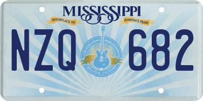 MS license plate NZQ682
