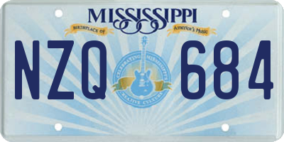 MS license plate NZQ684