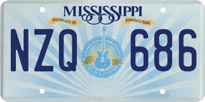 MS license plate NZQ686