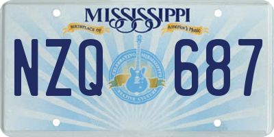 MS license plate NZQ687