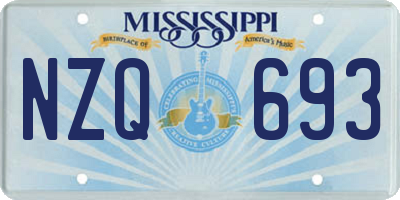 MS license plate NZQ693