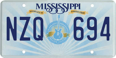 MS license plate NZQ694
