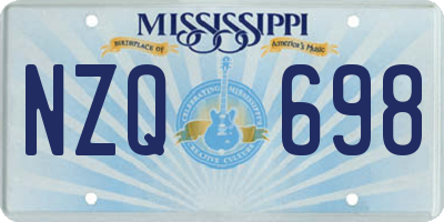 MS license plate NZQ698