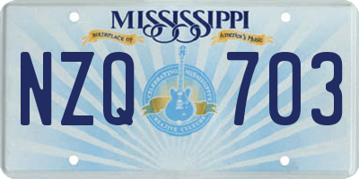 MS license plate NZQ703
