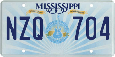 MS license plate NZQ704
