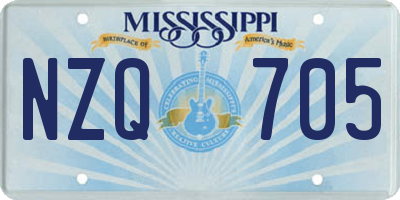 MS license plate NZQ705