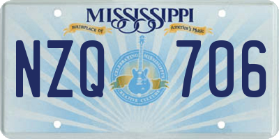MS license plate NZQ706
