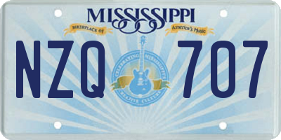 MS license plate NZQ707