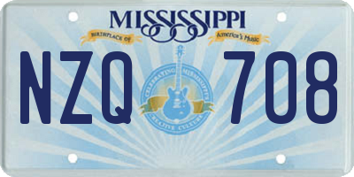 MS license plate NZQ708