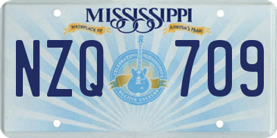 MS license plate NZQ709