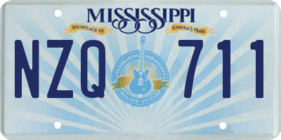 MS license plate NZQ711