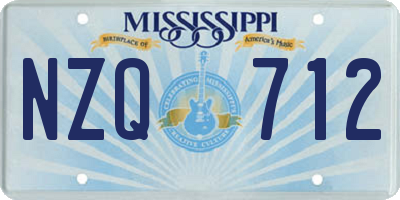 MS license plate NZQ712