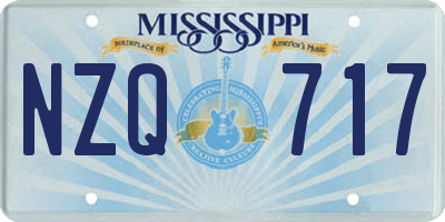 MS license plate NZQ717