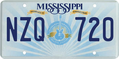MS license plate NZQ720
