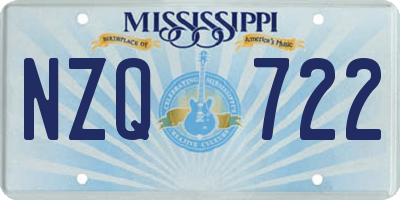 MS license plate NZQ722