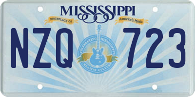 MS license plate NZQ723