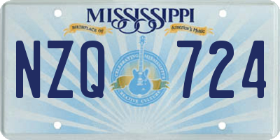 MS license plate NZQ724
