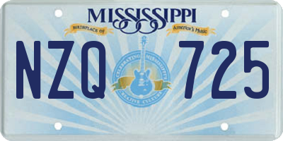 MS license plate NZQ725