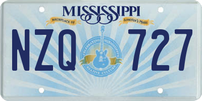 MS license plate NZQ727