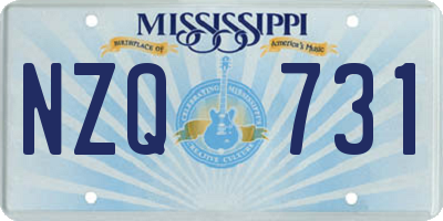 MS license plate NZQ731