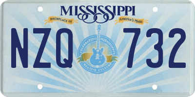 MS license plate NZQ732