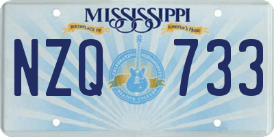 MS license plate NZQ733