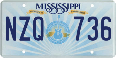 MS license plate NZQ736