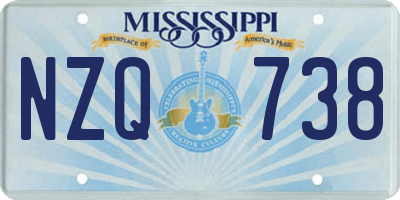 MS license plate NZQ738
