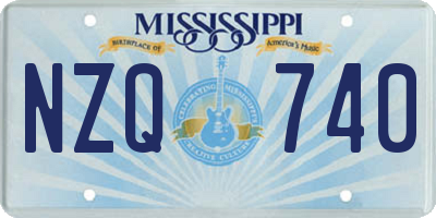 MS license plate NZQ740