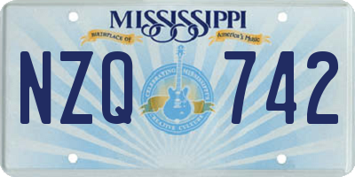 MS license plate NZQ742