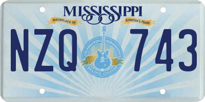 MS license plate NZQ743
