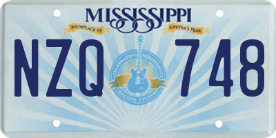 MS license plate NZQ748