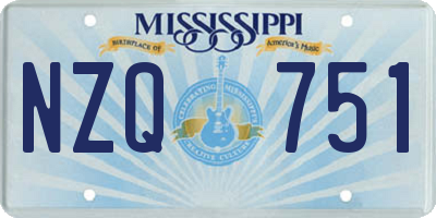 MS license plate NZQ751