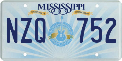 MS license plate NZQ752