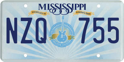 MS license plate NZQ755