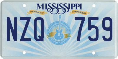 MS license plate NZQ759
