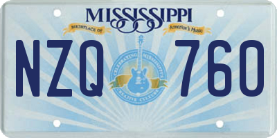 MS license plate NZQ760
