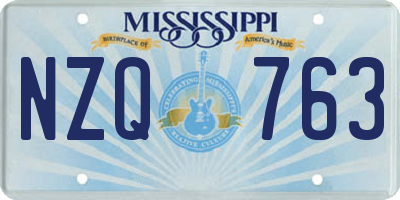 MS license plate NZQ763