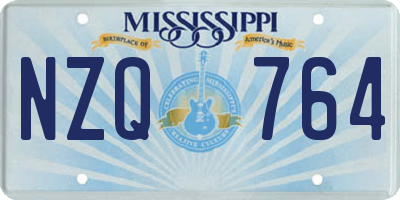 MS license plate NZQ764