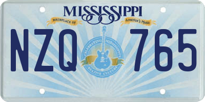 MS license plate NZQ765